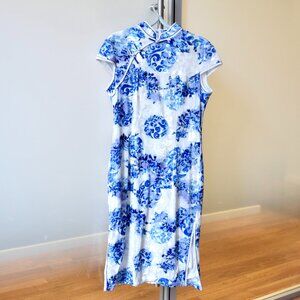 Blue and White Porcelain Style Flora Qipao Dress - Chinese Cheongsam